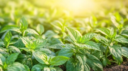 Obraz premium Bright Rustic Background with Sunlight and Green Leaves