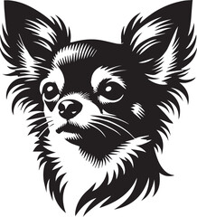 black and cartoon illustration of a dog