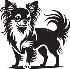 black and cartoon illustration of a dog