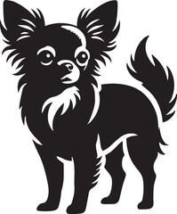black and cartoon illustration of a dog