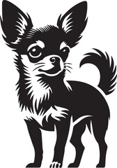black and cartoon illustration of a dog