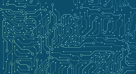 Abstract background with technology circuit board texture. Electronic motherboard illustration. Communication and engineering concept.