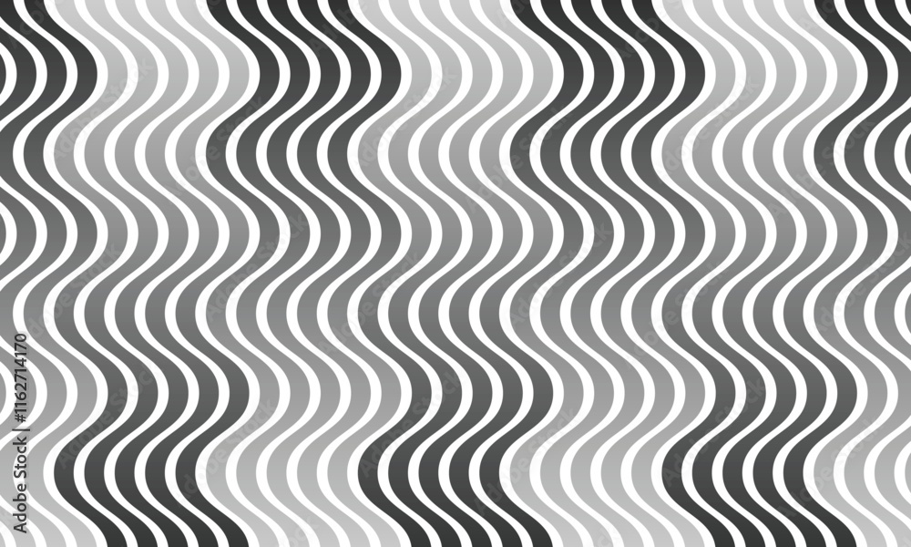 Poster abstract black and white diagonal gradient stripe straight line smooth wave pattern.