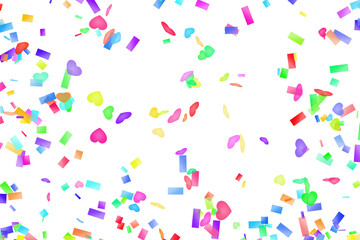 Celebration background template with confetti Colorful ribbons