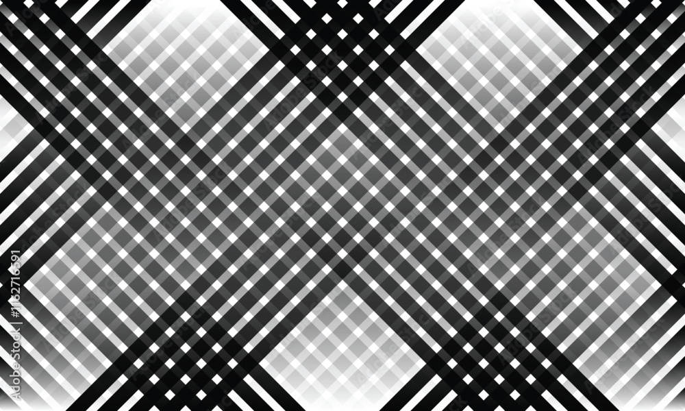 Aufkleber abstract black and white diagonal gradient stripe straight line cross pattern.