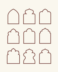 collection of simple islamic style border and frame design