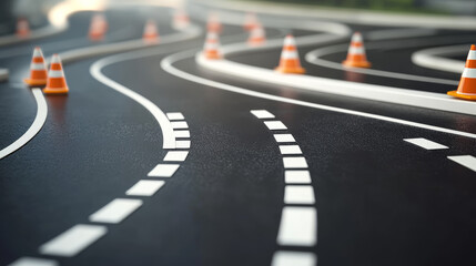 Highways and motorway roads vector icons. Symbols for express way building or construction company or transportation safety and repair service, travel agency or traffic technology and tourism agency