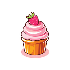 vector illustration of a cupcake on a white background