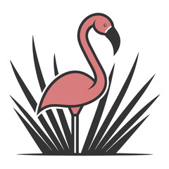  minimalist flamingo logo silhouette