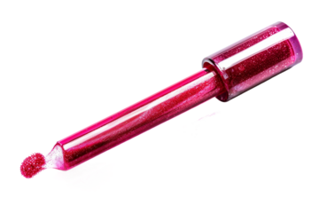Trendy lip gloss in a stylish tube isolated on transparent background