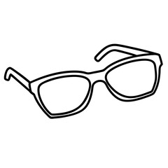 Stylish Reading Glasses Outline - Vector Graphic