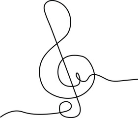 Simplet Music notes Continuous one line drawing 