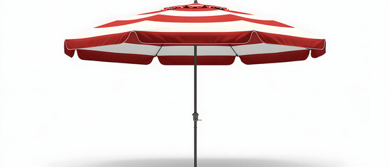 Red and White Striped Patio Umbrella