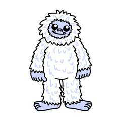 Funny Yeti Snowboarding on Winter