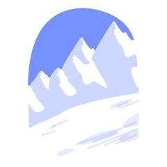 Graphic Frame Snow Winter with Ice Mountain
