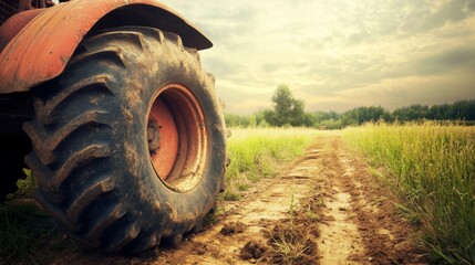 Rustic Tractor in Overcast Morning Light