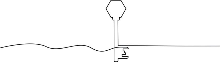 Elegant Key Continuous one line drawing