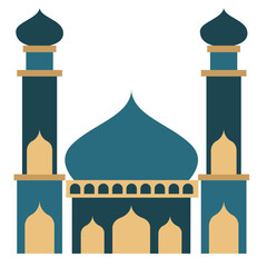 Mosque Building Architecture Design Isolated on White Background