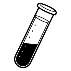 Test Tube Vector Icon with Minimal Detailing