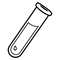 Test Tube Vector Icon with Minimal Detailing