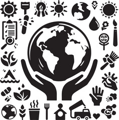 World Autism Day silhouette vector with white background