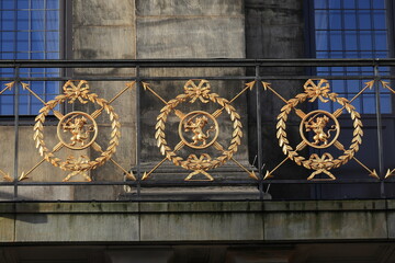 Amsterdam Royal Palace Gilted Balcony Railing Detail, Netherlands