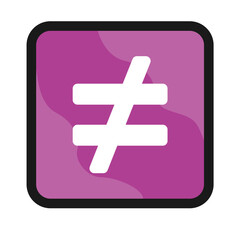 Obraz premium Not Equal To Mathematic Sign and Symbol Icon Isolated on White Background