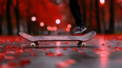 Urban Skateboarding. Squarespace designer Thumbnail Hosting core heic Ephemeral content Dopamine fast Artgrid Onewheel Artlist Motion array Skateboarder in black shoes riding on autumn leav