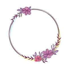 Elegant Floral Border with Green Leaves and Blooms