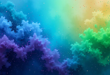 Naklejka premium Dynamic Blue, Pink, and Neon Green Gradient with Textured Grain Overlay Background Design