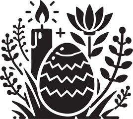 Easter icon silhouette vector with white background