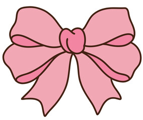 valentine's day pink bow outline