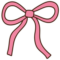 valentine's day pink bow outline
