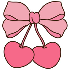 valentine's day pink bow outline