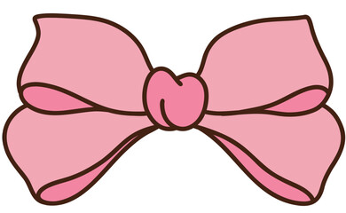 valentine's day pink bow outline