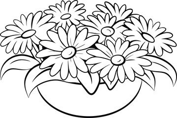 Elegant Botanical Flower Line Art Designs for Creative Projects