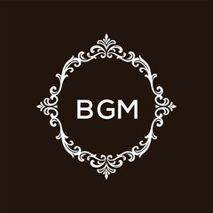 BGM letter logo design with black background in illustrator, vector logo modern alphabet font overlap style. calligraphy designs for logo, Poster, Invitation, etc.	