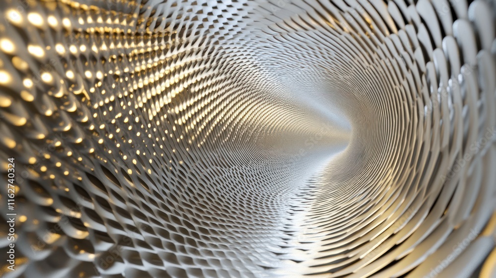 Leinwandbilder a mesmerizing abstract tunnel with a reflective surface, creating a sense of depth and motion.