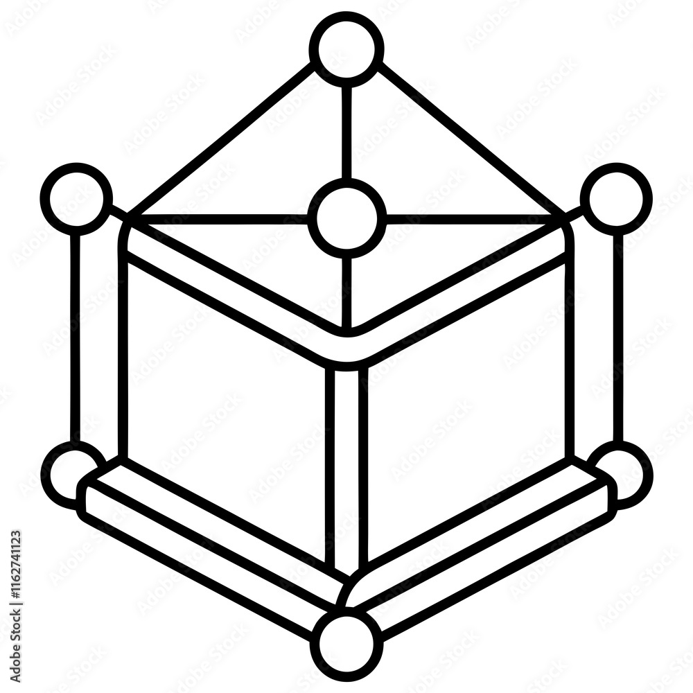 Poster abstract knowledge network vector graphics