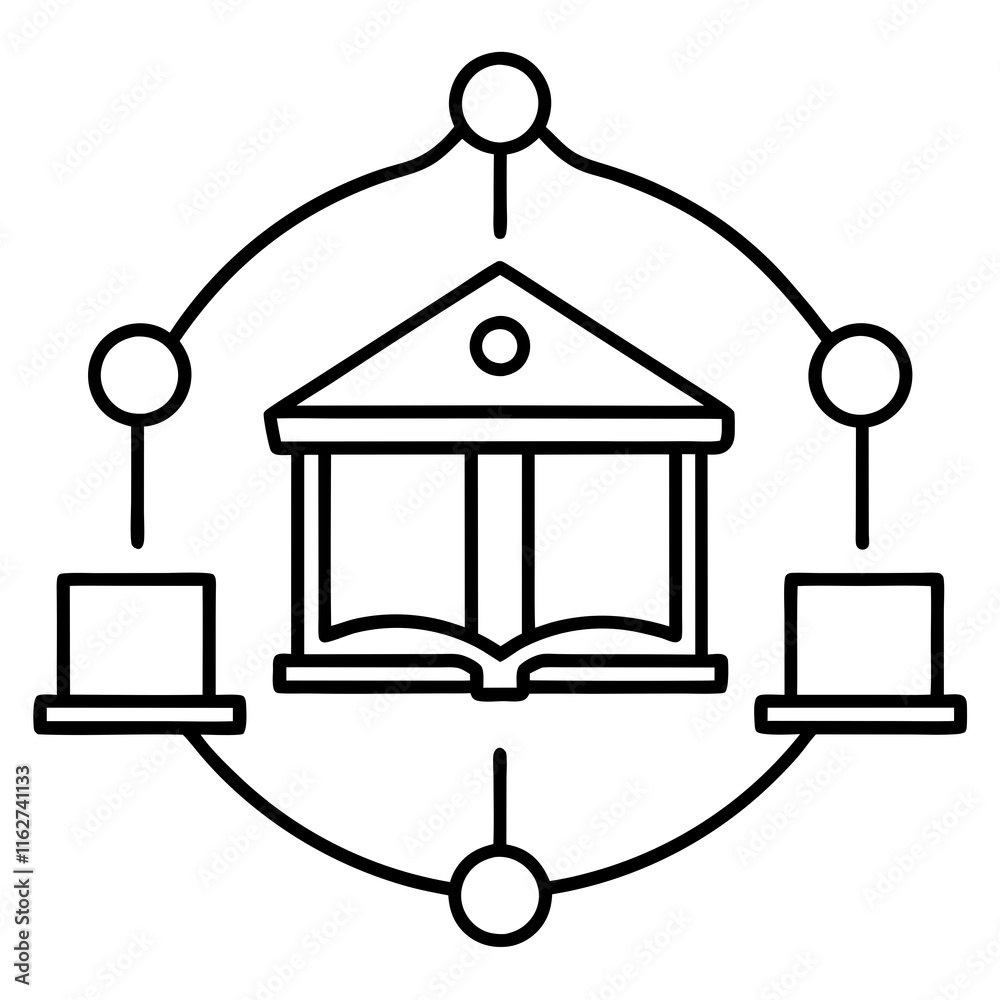 Poster abstract knowledge network vector graphics
