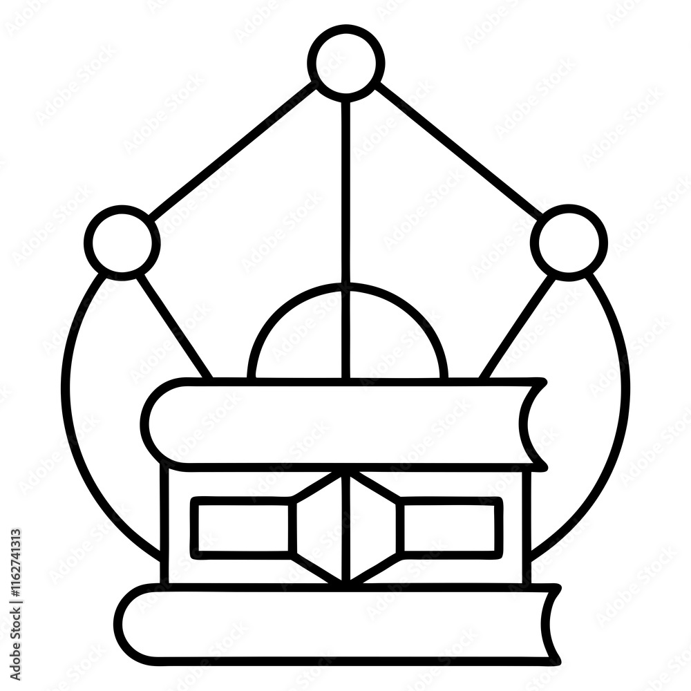 Poster abstract knowledge network vector graphics