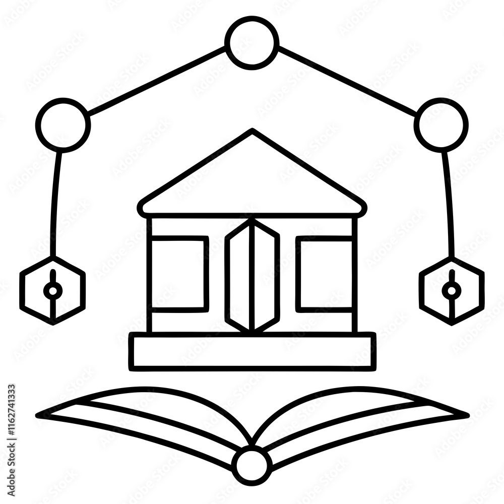 Fototapete Abstract Knowledge Network Vector Graphics