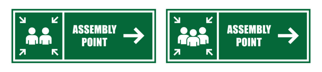 Assembly point icon. Emergency evacuation assembly icon, vector illustration