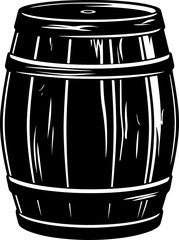 Illustration of a Wooden Barrel