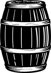 Illustration of a Wooden Barrel