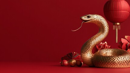 Golden snake illustration symbolizing the Year of the Snake