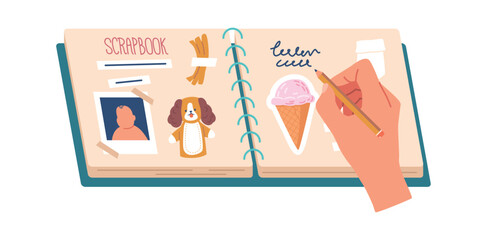 Hand writing in scrapbook vector illustration