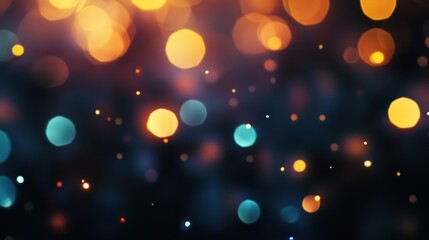 Colorful Holiday Lights Glowing on Dark Background