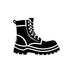 silhouette illustration of steel toed boots, vector illustration