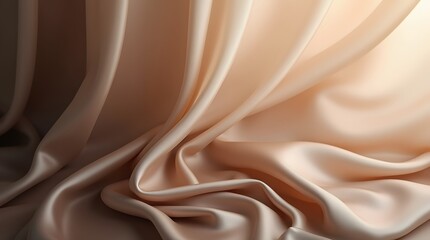 Fototapeta premium Black dark light pastel dusty pale soft brown sepia beige nude white abstract background. Silk satin fabric. Curtain drapery flowing line stripe. Gradient. Mocha mousse color 2025. Beautiful elegant